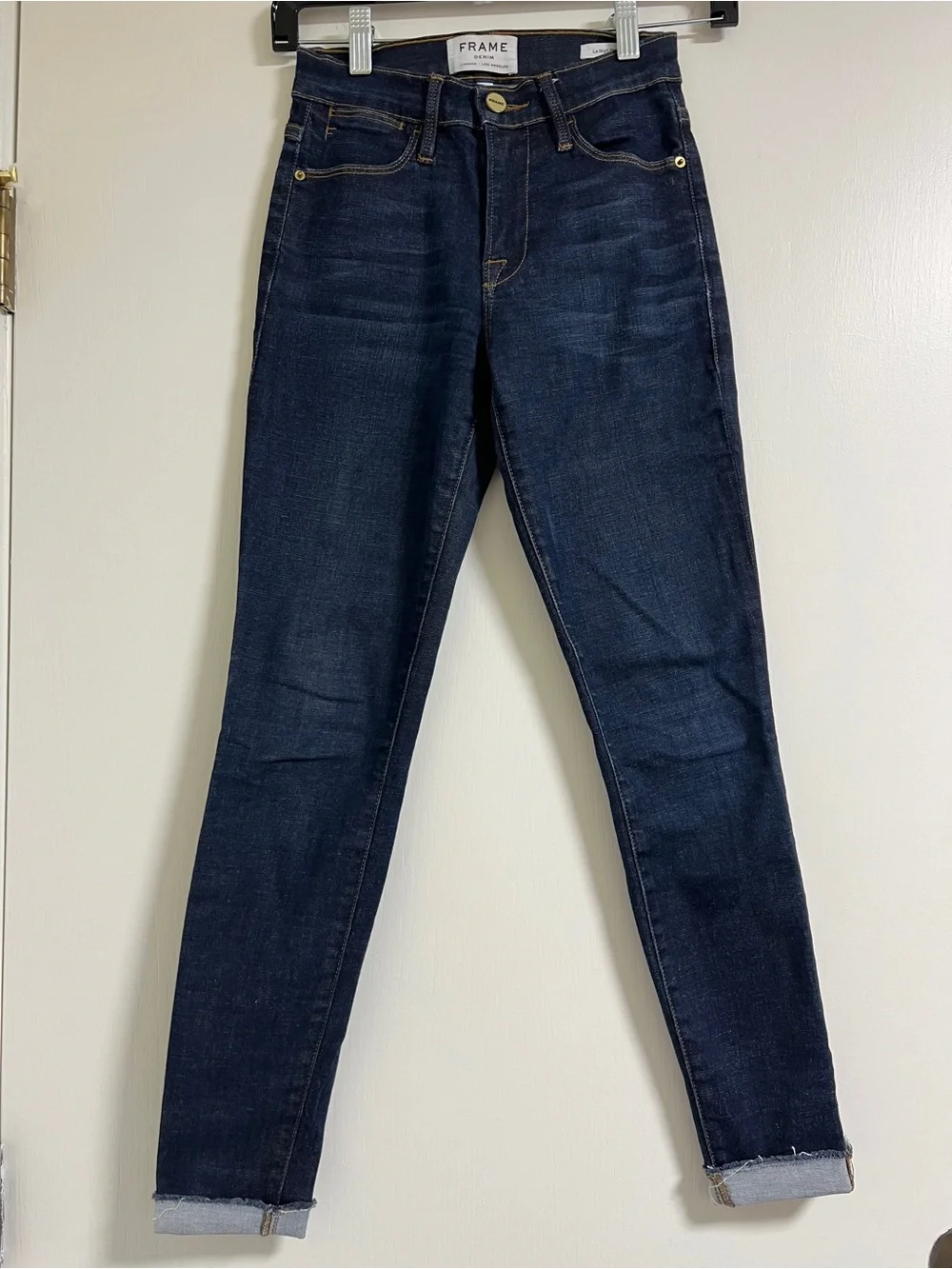 FRAME Le High Skinny High Waist Jeans - Dark Indigo size 24 - Picture 2 of 14